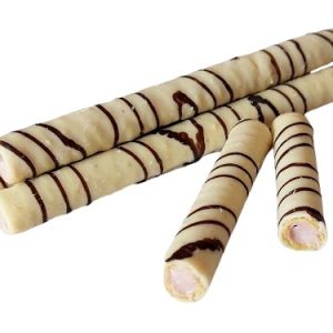 Rurka wiśniowa w polewie białej 500 g